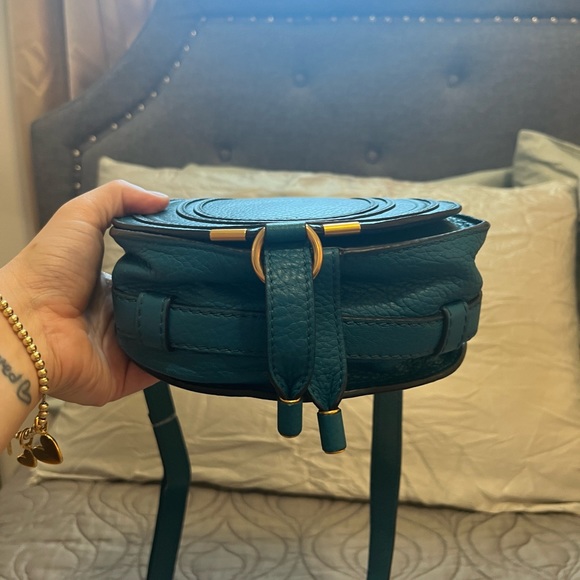 Chloe Mini Marcie Saddle Bag, Blue - 100% Authentic - Picture 6 of 15